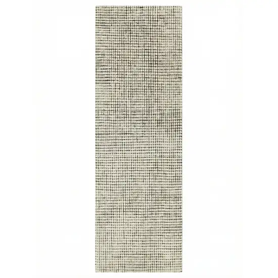 Beige And Black Checkered Area Rug Photo 1