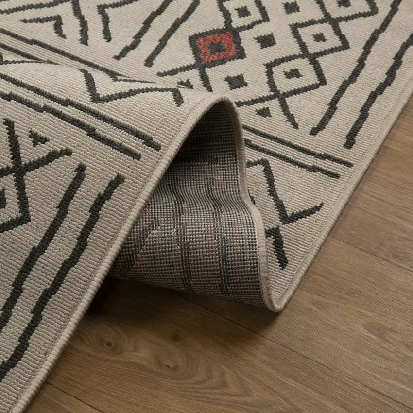 Beige And Black Geometric Area Rug Photo 7