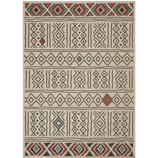 Beige And Black Geometric Area Rug Photo 5