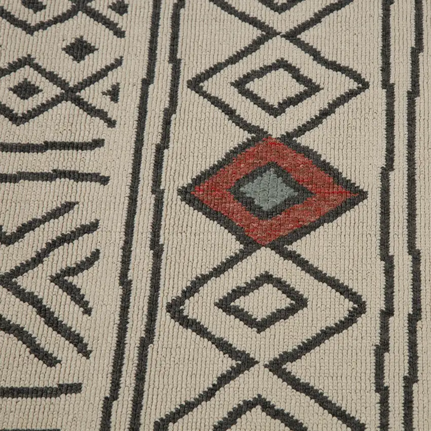 Beige And Black Geometric Area Rug Photo 9