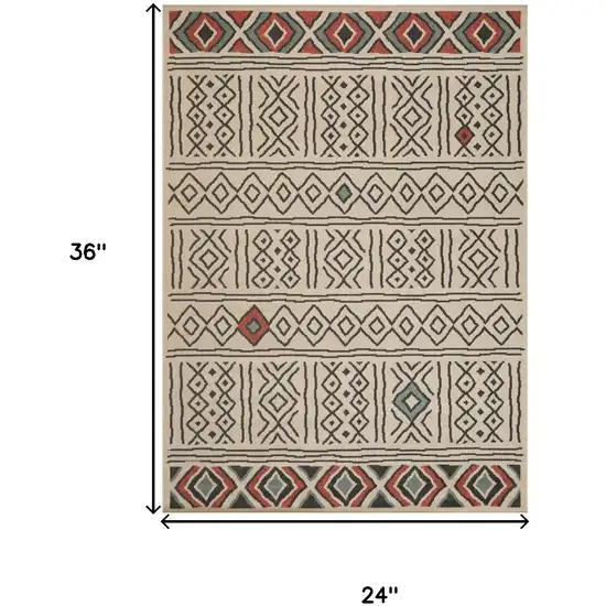 Beige And Black Geometric Area Rug Photo 3