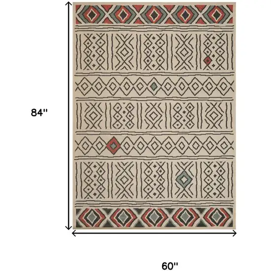 Beige And Black Geometric Area Rug Photo 3