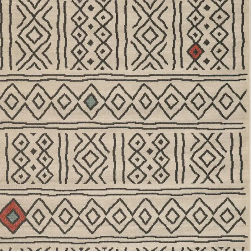 Beige And Black Geometric Area Rug Photo 4