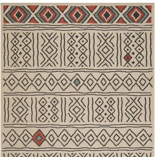 Beige And Black Geometric Area Rug Photo 4