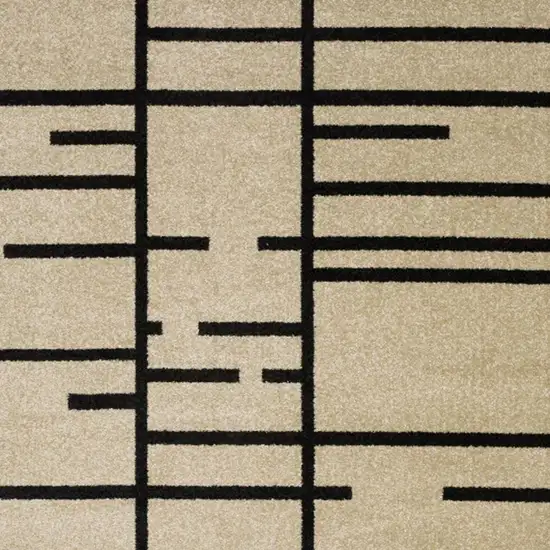 Beige And Black Geometric Area Rug Photo 3
