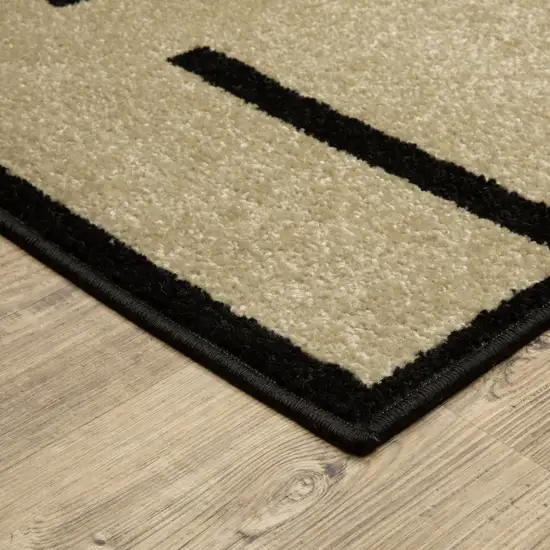 Beige And Black Geometric Area Rug Photo 7
