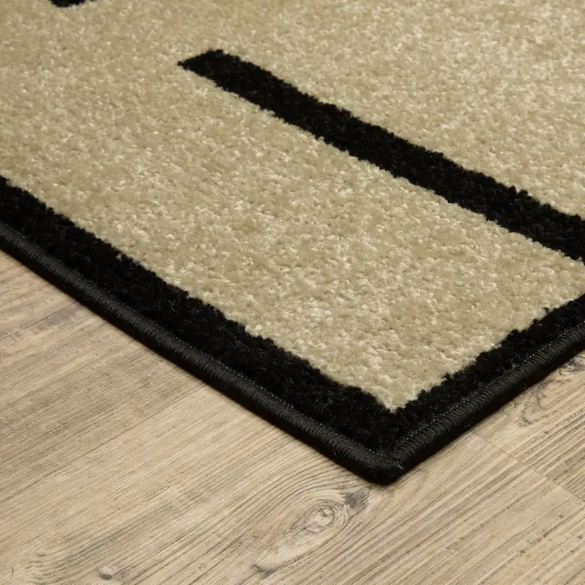Beige And Black Geometric Area Rug Photo 7