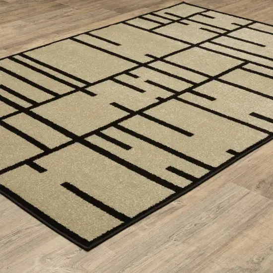 Beige And Black Geometric Area Rug Photo 8