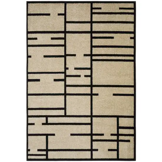 Beige And Black Geometric Area Rug Photo 2