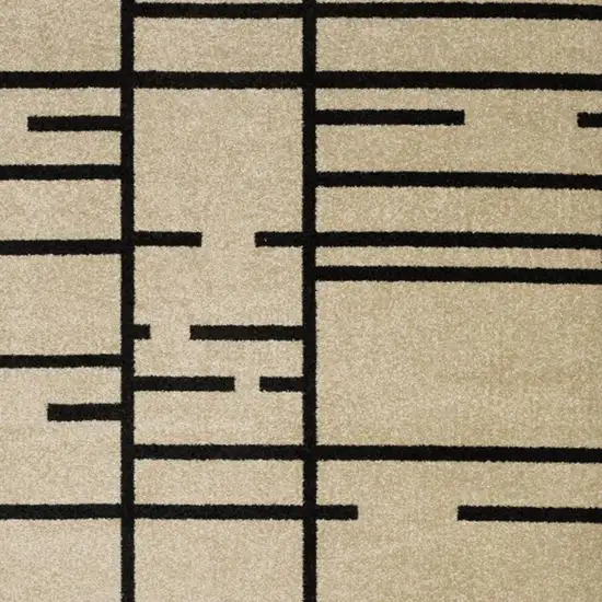 Beige And Black Geometric Area Rug Photo 3
