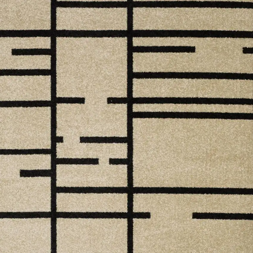 Beige And Black Geometric Area Rug Photo 3