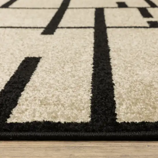 Beige And Black Geometric Area Rug Photo 9