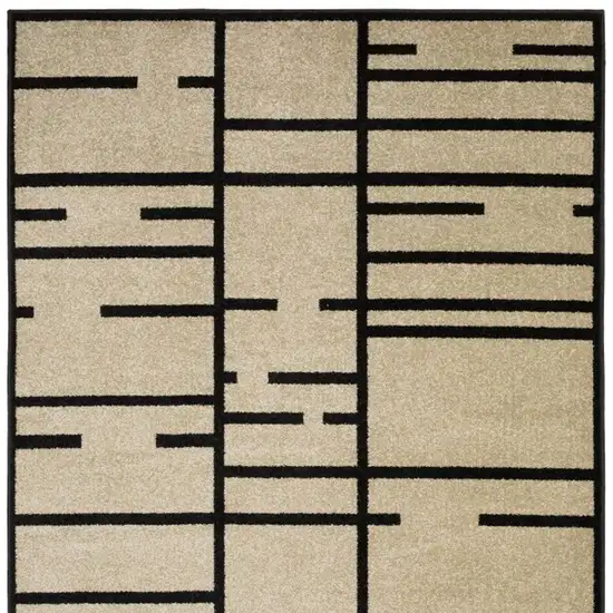 Beige And Black Geometric Area Rug Photo 4