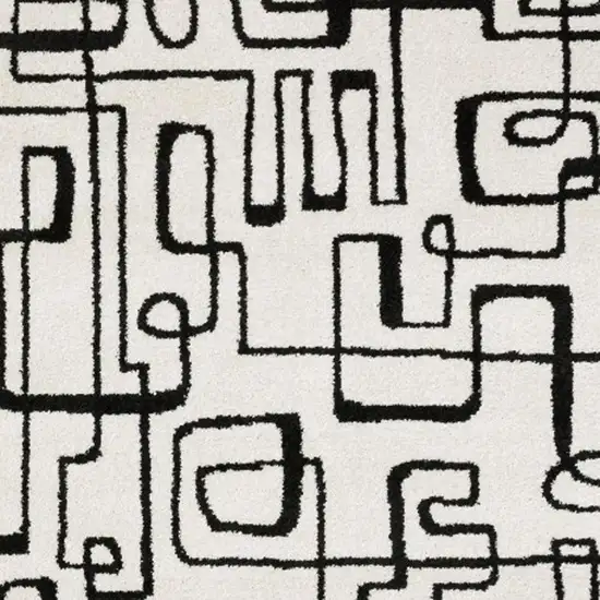 Beige And Black Geometric Area Rug Photo 3