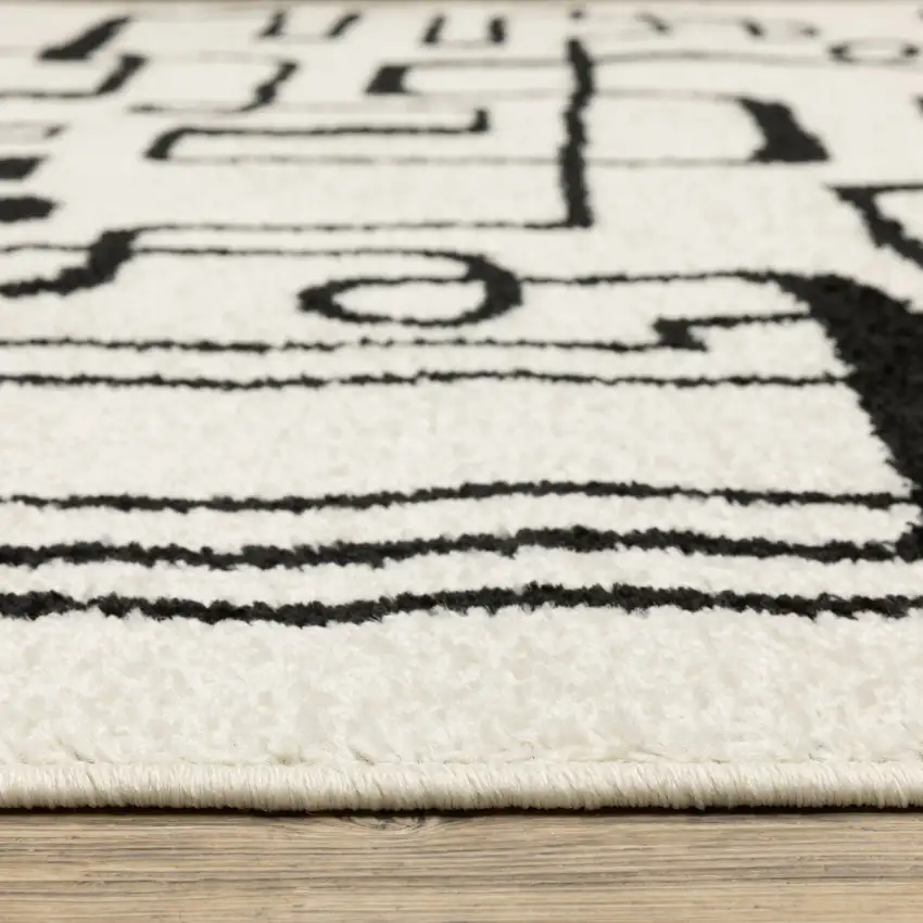 Beige And Black Geometric Area Rug Photo 9