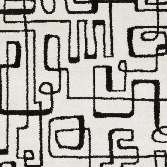 Beige And Black Geometric Area Rug Photo 3