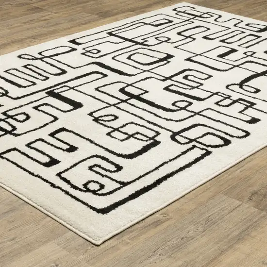 Beige And Black Geometric Area Rug Photo 8