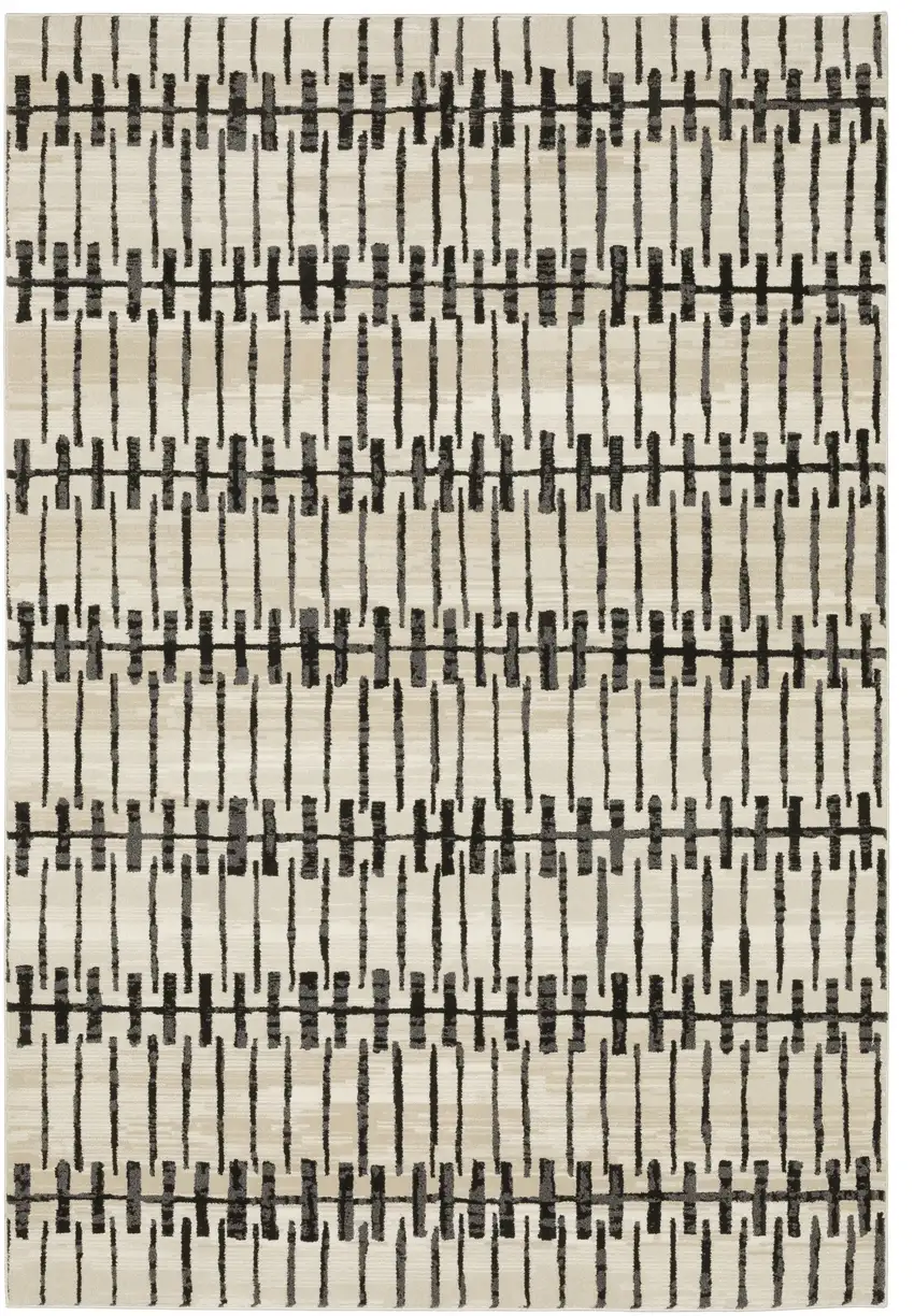 Beige And Black Geometric Area Rug Photo 2