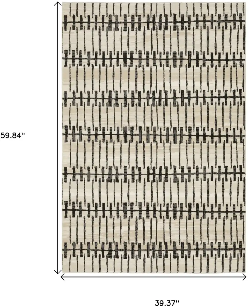 Beige And Black Geometric Area Rug Photo 3