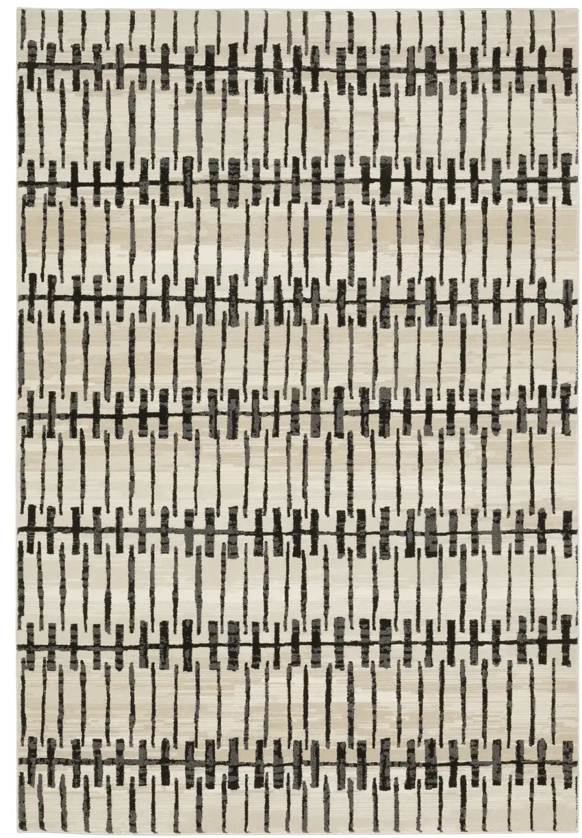 Beige And Black Geometric Area Rug Photo 5