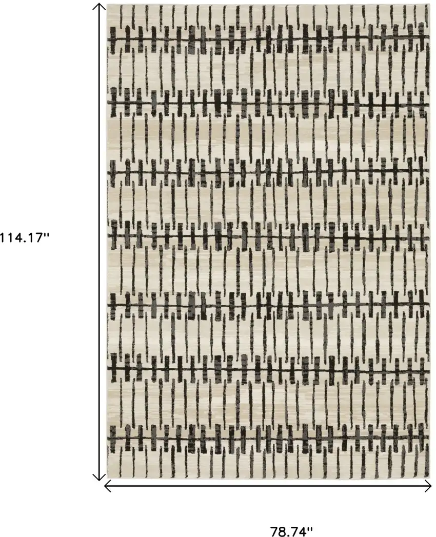 Beige And Black Geometric Area Rug Photo 3