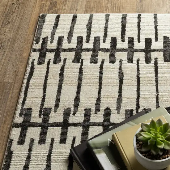 Beige And Black Geometric Area Rug Photo 9