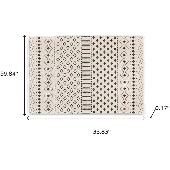 Beige And Black Geometric Washable Area Rug Photo 7