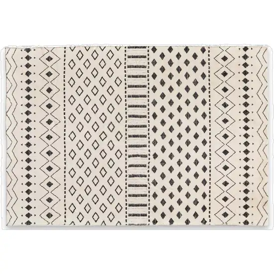Beige And Black Geometric Washable Area Rug Photo 2