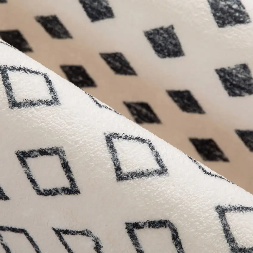 Beige And Black Geometric Washable Area Rug Photo 7