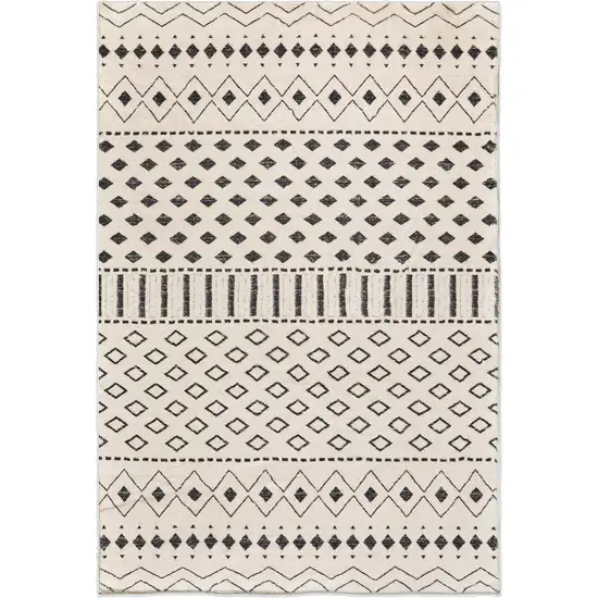 Beige And Black Geometric Washable Area Rug Photo 2
