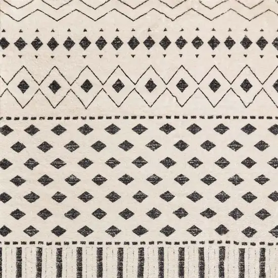 Beige And Black Geometric Washable Area Rug Photo 3