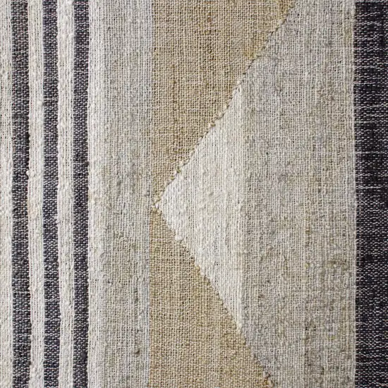 Beige And Black Jute Geometric Hand Woven Square Rug Photo 9