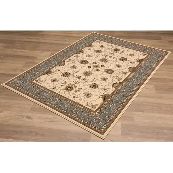 Beige And Black Oriental Area Rug Photo 9
