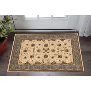 Photo of Beige And Black Oriental Area Rug