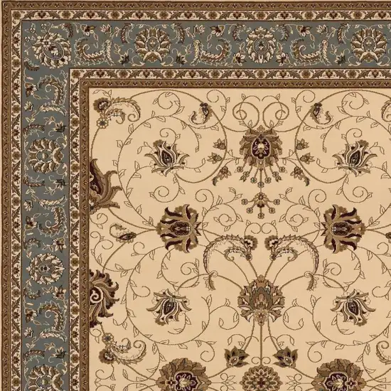 Beige And Black Oriental Area Rug Photo 5