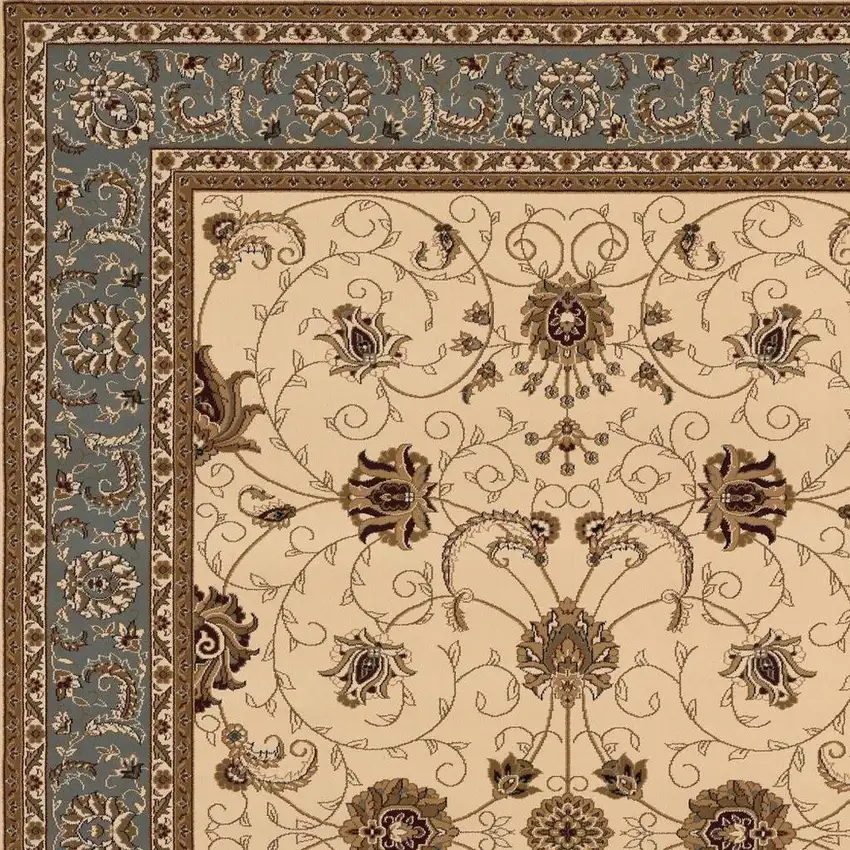 Beige And Black Oriental Area Rug Photo 5
