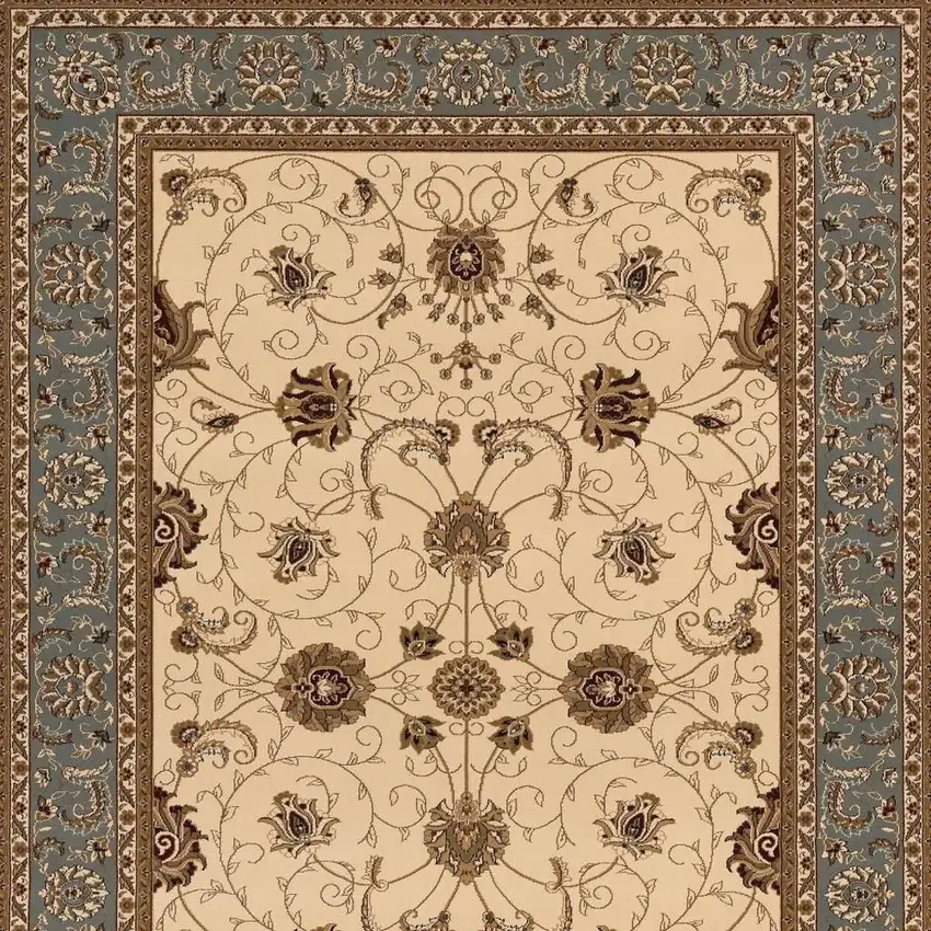 Beige And Black Oriental Area Rug Photo 4