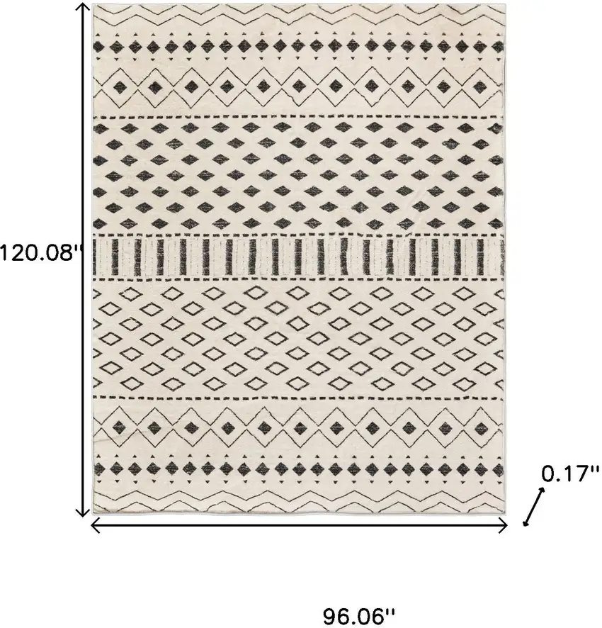 Beige And Black Tribal Washable Area Rug Photo 3