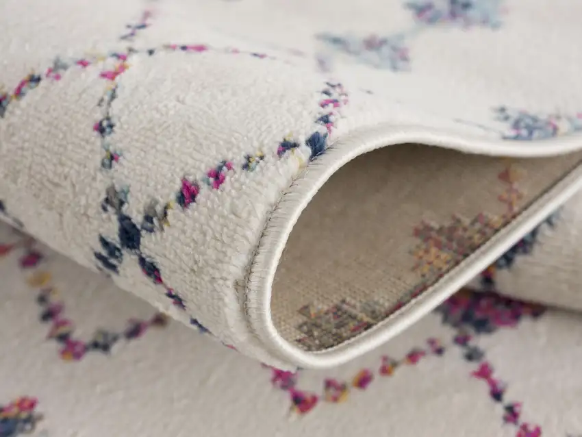 Beige And Blue Abstract Area Rug Photo 6