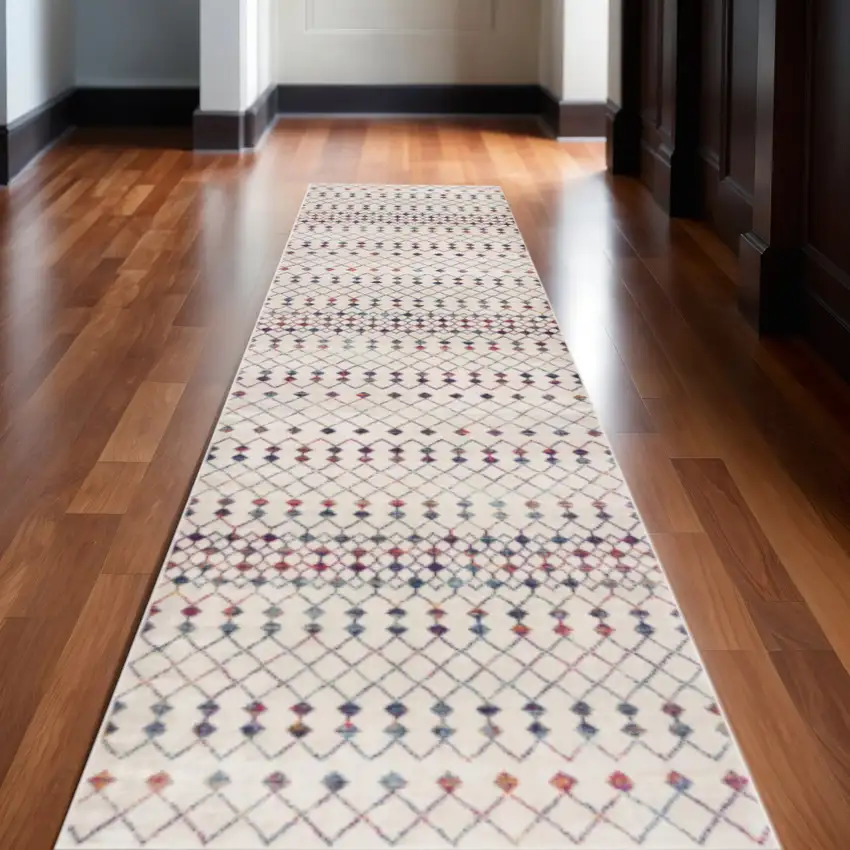 Beige And Blue Abstract Area Rug Photo 1