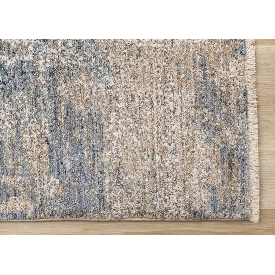 Beige And Blue Abstract Area Rug Photo 9