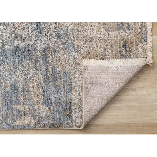 Beige And Blue Abstract Area Rug Photo 9