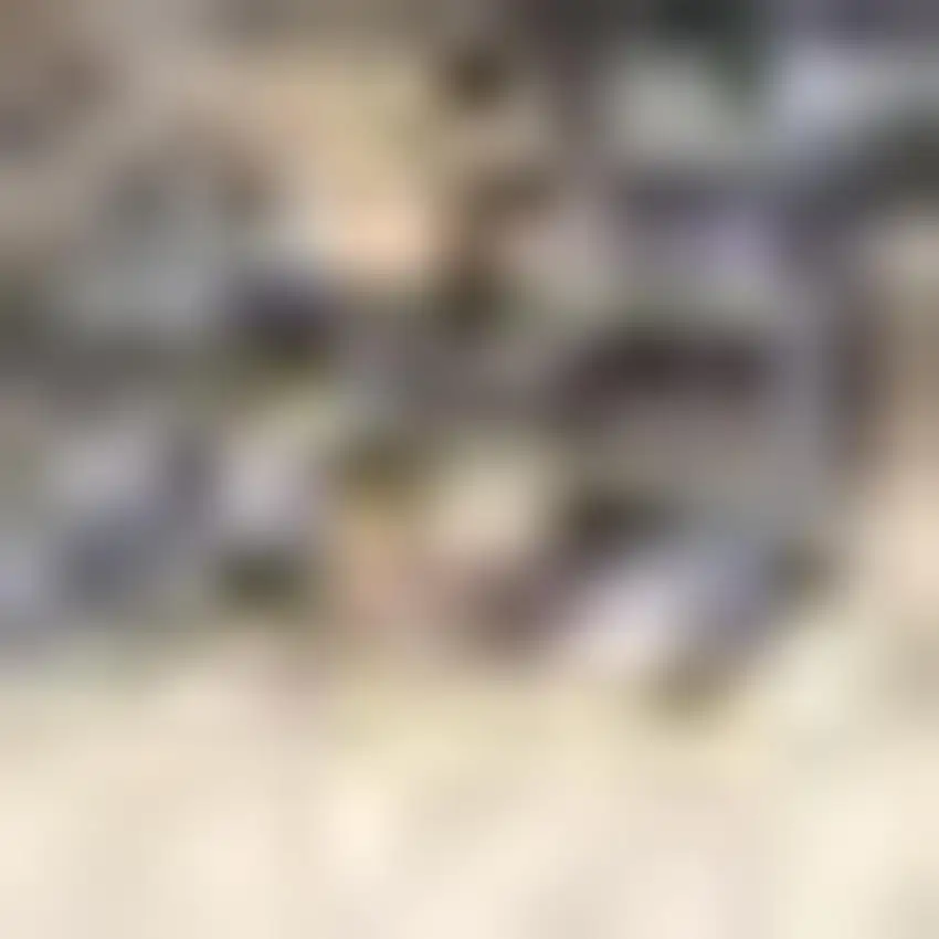 Beige And Blue Abstract Area Rug Photo 4