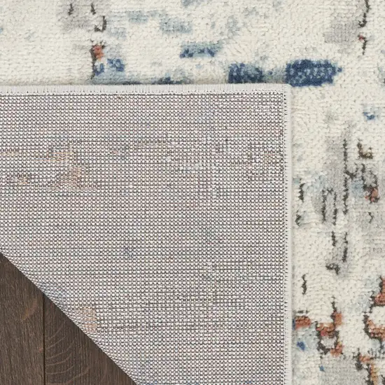 Beige And Blue Abstract Area Rug Photo 8