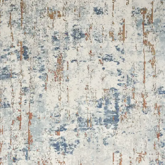 Beige And Blue Abstract Area Rug Photo 9