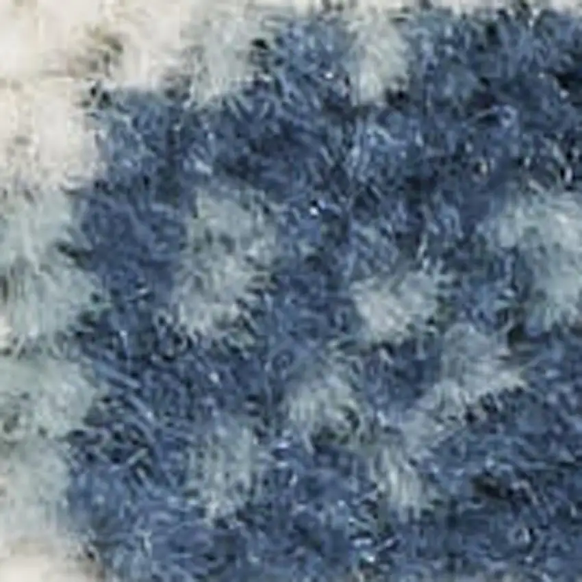 Beige And Blue Abstract Area Rug Photo 2
