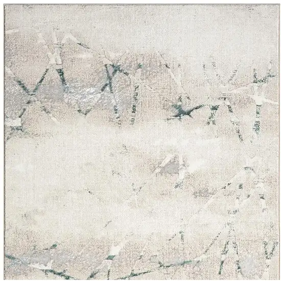 Beige And Blue Abstract Area Rug Photo 4