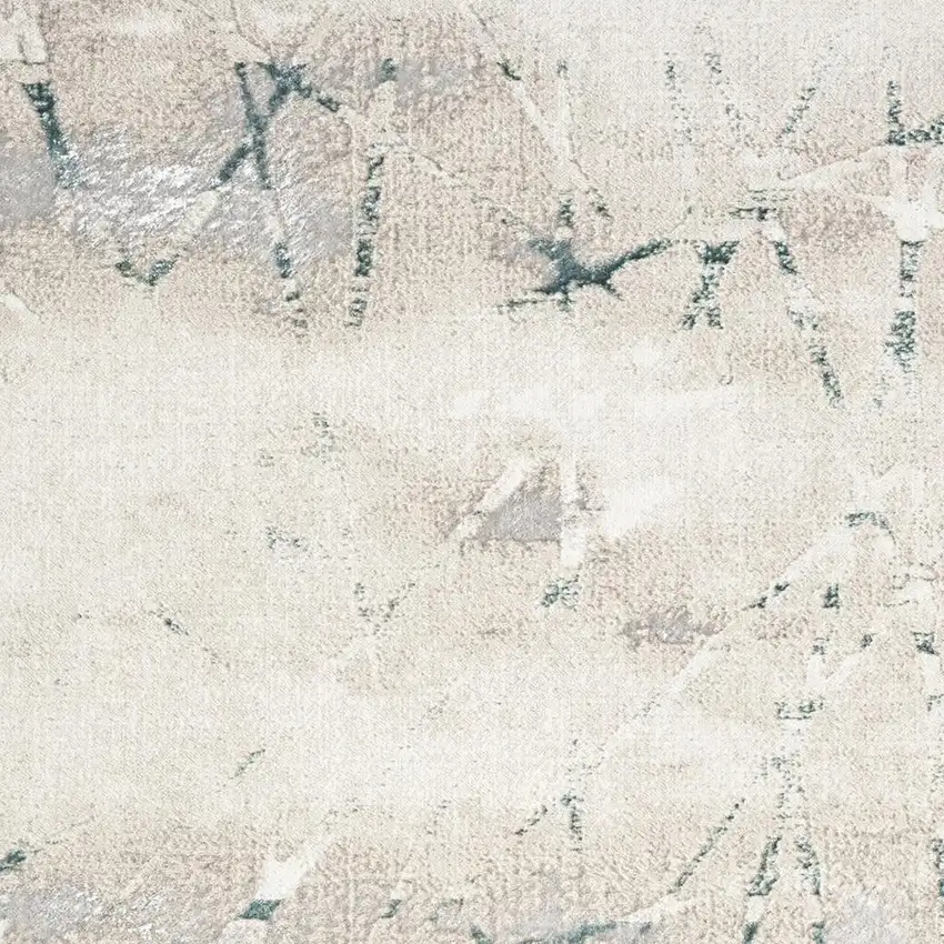 Beige And Blue Abstract Area Rug Photo 3