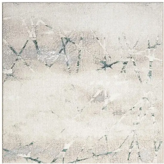 Beige And Blue Abstract Area Rug Photo 9