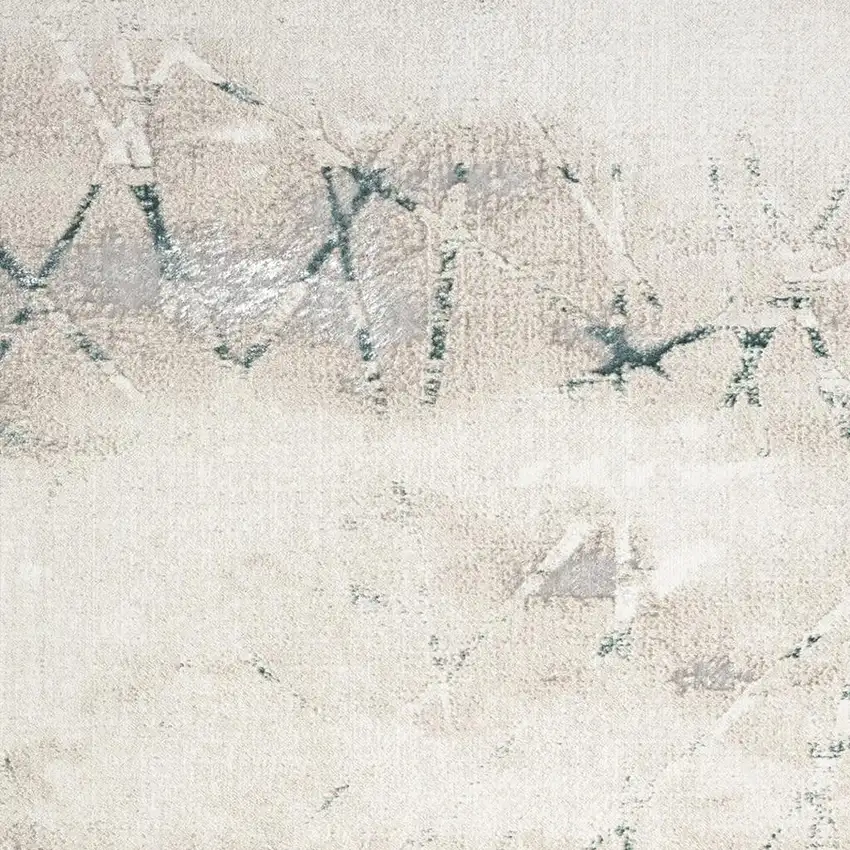 Beige And Blue Abstract Area Rug Photo 8